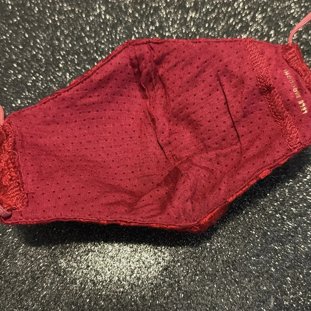 Lele sadoughi cranberry red floral face mask
